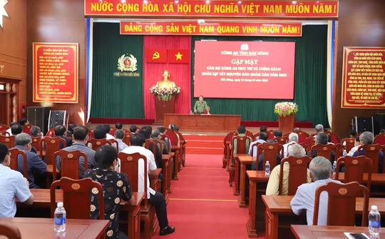 Công an Đắk Nông gặp mặt cán bộ Công an hưu trí, chính sách nhân dịp Tết Nguyên đán