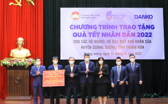 Danko Group trao tặng hơn 4 tỷ đồng quà Tết cho các hộ nghèo, đặc biệt khó khăn tại huyện Quảng Xương (Thanh Hóa)
