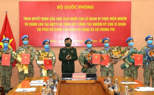 Chủ tịch nước cử 7 sĩ quan tham gia gìn giữ hòa bình Liên Hợp Quốc ở Phái bộ mới