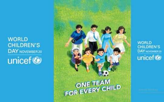 Trụ sở TNG Holdings Vietnam chuyển màu xanh, truyền thông điệp vì tương lai trẻ em thế giới