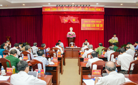 Bình Thuận - Hội nghị lần thứ 29 Ban Chấp hành Đảng bộ tỉnh (khóa XIV)