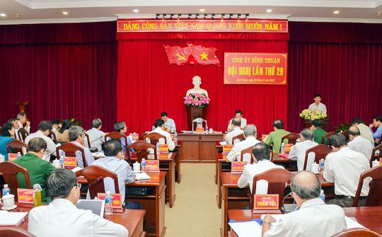 Bình Thuận - Hội nghị lần thứ 29 Ban Chấp hành Đảng bộ tỉnh (khóa XIV)