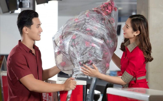 Mang Xuân về nhà, Vietjet vận chuyển mai, đào Tết 2023