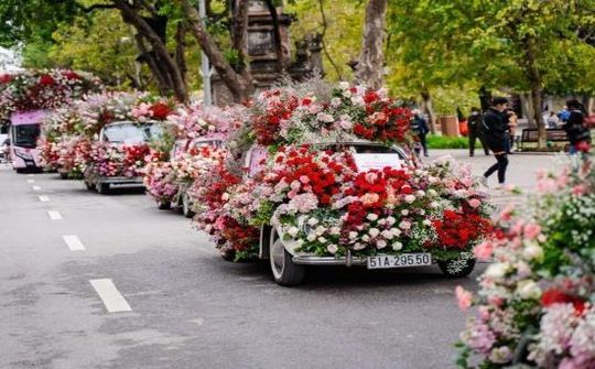 Valentine 2022: 'Màn tỏ tình' ấn tượng tại Hà Nội với 99.999 bông hồng