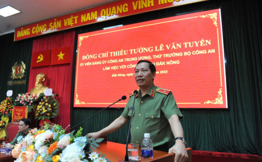 Thứ trưởng Bộ Công an thăm, làm việc tại Công an tỉnh Đắk Nông