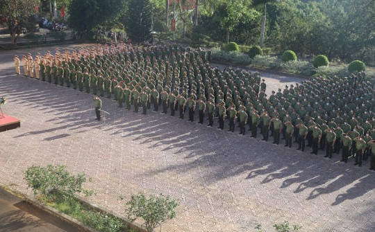 Trang nghiêm lễ chào cờ Tổ quốc đầu năm Nhâm Dần 2022 tại Công an tỉnh Đắk Nông