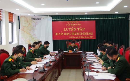 Cục Hậu Cần Quân Khu 4: Hoàn thành tốt nội dung luyện tập chuyển trạng thái sẵn sàng chiến đấu năm 2022