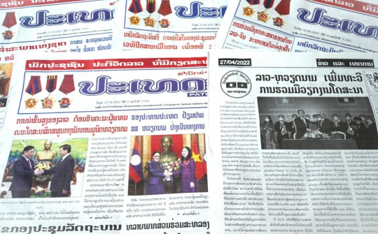 Truyền thông Lào đưa tin đậm nét về quan hệ Việt Nam - Lào