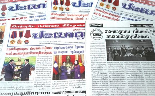 Truyền thông Lào đưa tin đậm nét về quan hệ Việt Nam - Lào