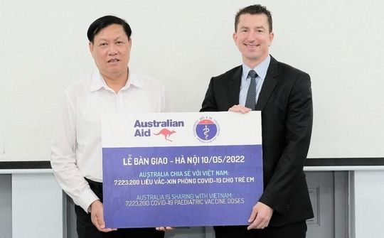 Tiếp nhận hơn 7,2 triệu liều vắc-xin phòng Covid-19 cho trẻ từ 5 đến dưới 12 tuổi do Chính phủ Úc viện trợ