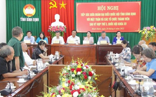Đại biểu Quốc hội tỉnh Bình Định tiếp xúc Mặt trận và các tổ chức thành viên