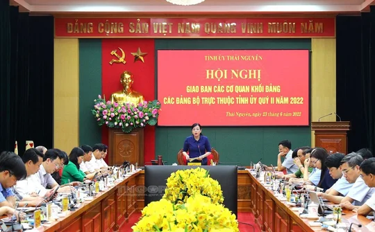 Thái Nguyên: Giao ban các cơ quan khối Đảng, các đảng bộ trực thuộc Tỉnh ủy quý II