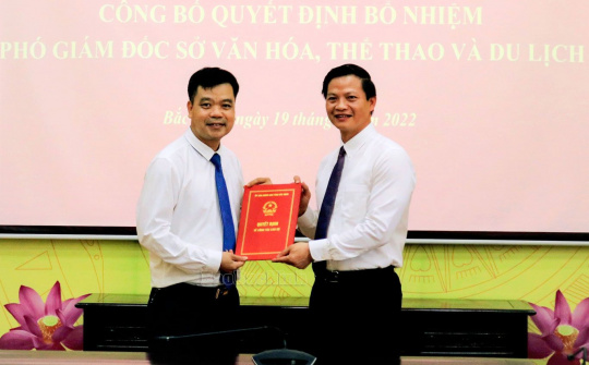 Bắc Ninh: Trao quyết định bổ nhiệm Phó Giám đốc Sở Văn hóa, Thể thao và Du lịch
