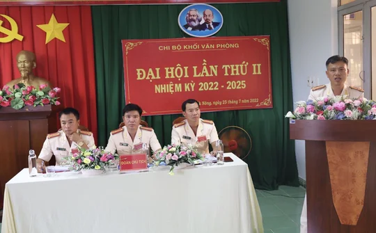 Đảng ủy Công an tỉnh Đắk Nông tổ chức thành công Đại hội điểm Chi bộ trực thuộc