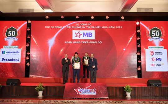 MB vào Top 4 ngân hàng thương mại uy tín Việt Nam 2022