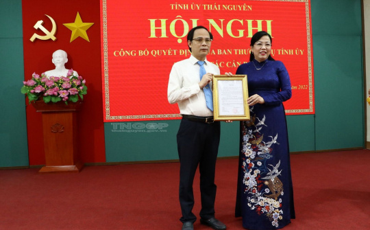 Thái Nguyên công bố quyết định của Ban Thường vụ Tỉnh ủy về công tác cán bộ