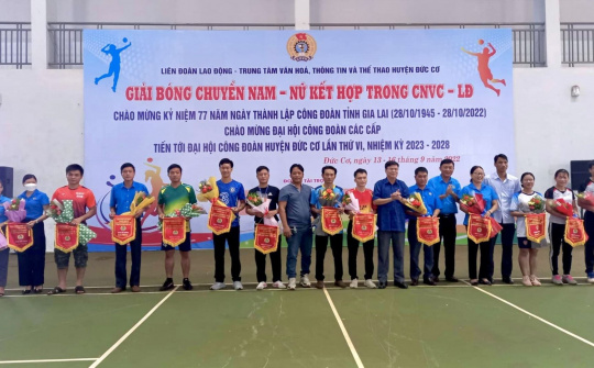 Đức Cơ (Gia Lai) khai mạc giải bóng chuyền Nam – Nữ kết hợp trong CNVCLĐ năm 2022