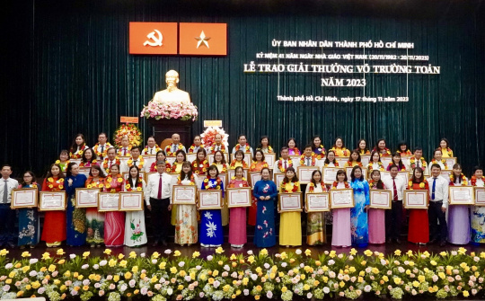 TP.HCM: 50 nhà giáo tiêu biểu được tôn vinh Giải thưởng Võ Trường Toản năm 2023