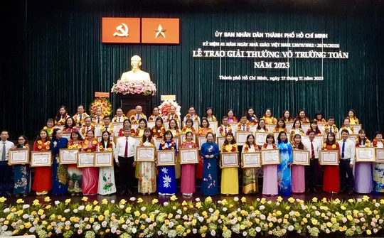 TP.HCM: 50 nhà giáo tiêu biểu được tôn vinh Giải thưởng Võ Trường Toản năm 2023