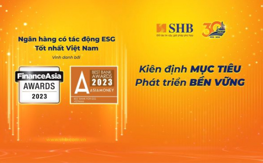 SHB tiếp tục được vinh danh “Ngân hàng có tác động ESG tốt nhất”