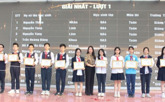 Quận Ba Đình trao giải Kỳ thi HSG các môn văn hóa và khoa học lớp 9