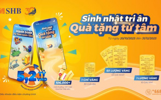 Cùng khám phá game trên SHB Mobile và nhận vàng SJC 999.9