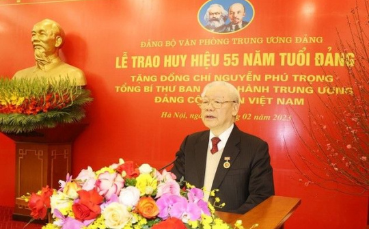 Phát biểu của Tổng Bí thư Nguyễn Phú Trọng tại lễ nhận Huy hiệu 55 năm tuổi Đảng