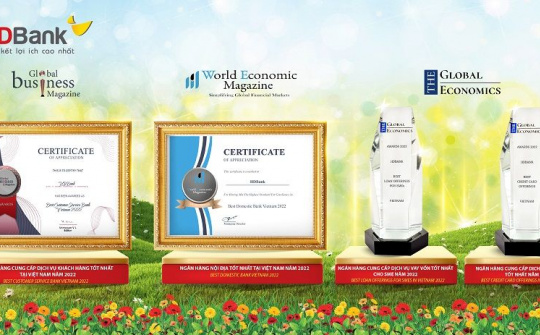 HDBank 'thắng lớn' 4 giải thưởng quốc tế về chất lượng dịch vụ