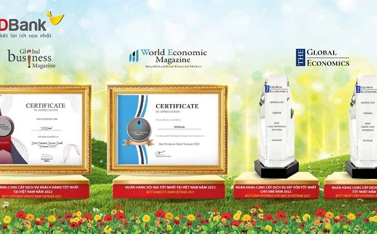 HDBank 'thắng lớn' 4 giải thưởng quốc tế về chất lượng dịch vụ