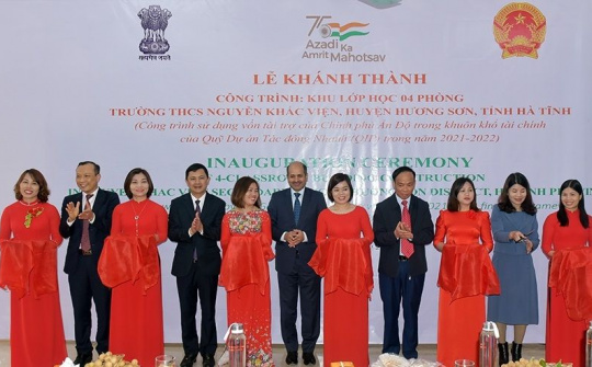 Hà Tĩnh: Khánh thành công trình phòng học do Chính phủ Ấn Độ tài trợ