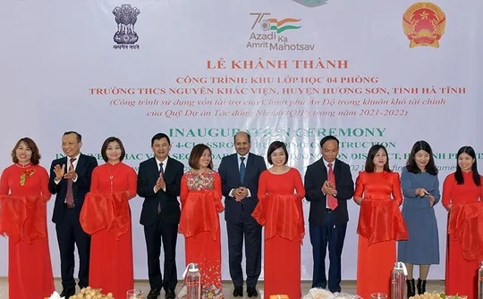 Hà Tĩnh: Khánh thành công trình phòng học do Chính phủ Ấn Độ tài trợ