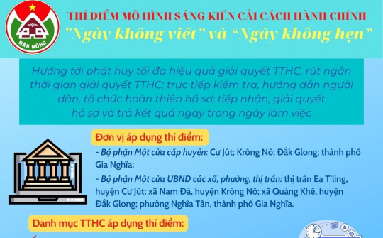 Đắk Nông: Thí điểm “Ngày không viết” và “Ngày không hẹn”