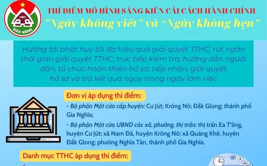 Đắk Nông: Thí điểm “Ngày không viết” và “Ngày không hẹn”