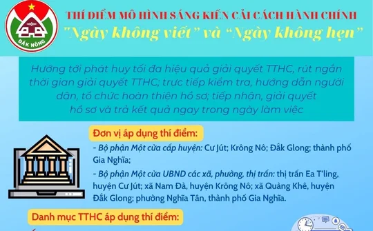 Đắk Nông: Thí điểm “Ngày không viết” và “Ngày không hẹn”