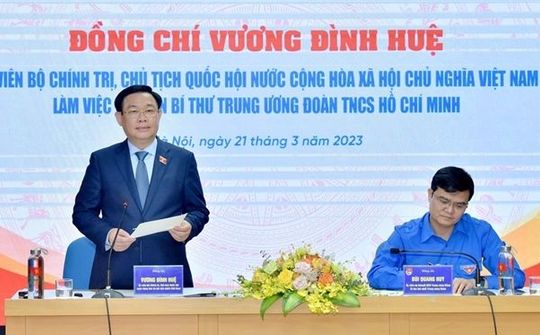 Chủ tịch Quốc hội Vương Đình Huệ: Kiên trì xây dựng thanh niên thời đại mới "tâm trong, trí sáng, hoài bão lớn”