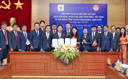 HĐND tỉnh Vĩnh Phúc và Hội đồng tỉnh Chungcheongbuk (Hàn Quốc) ghi nhớ hợp tác