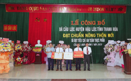 Hậu Lộc: Xã Cầu Lộc đón Bằng công nhận xã đạt chuẩn Nông thôn mới