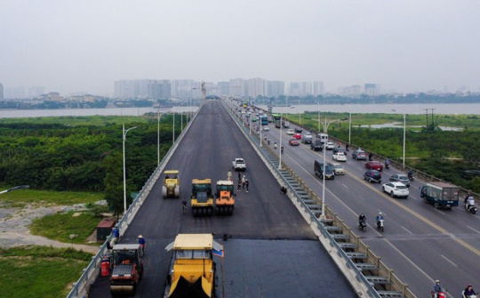 Cầu Vĩnh Tuy giai đoạn 2 sẽ được Hà Nội thông xe trước ngày 2/9