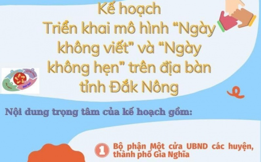 Đắk Nông: Triển khai nhân rộng sáng kiến “Ngày không viết” và “Ngày không hẹn” trên địa bàn tỉnh