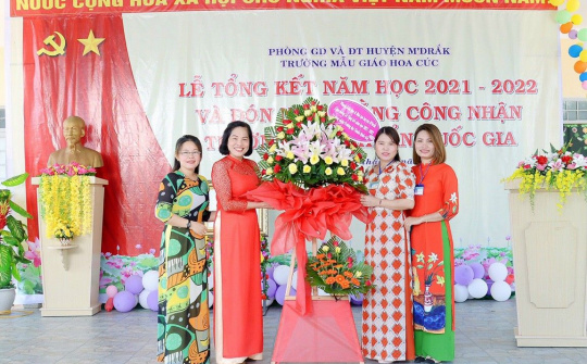 Trường Mầm non Hoa Cúc vượt khó, đạt chuẩn quốc gia mức độ 1