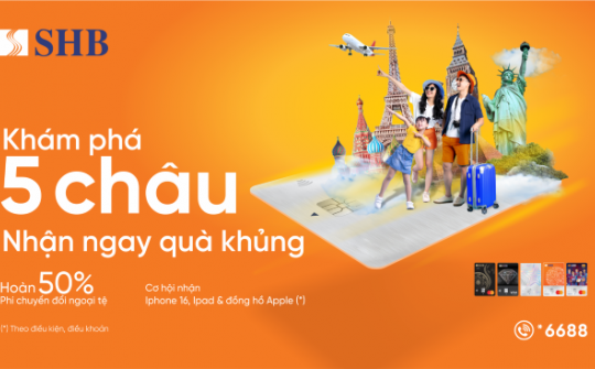 Cơ hội trúng Iphone 16 ProMax cùng nhiều ưu đãi hấp dẫn chưa từng có cho khách hàng SHB