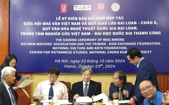 Hội Nhà văn Việt Nam ký biên bản ghi nhớ hợp tác với ba tổ chức văn học và văn hóa của Đài Loan