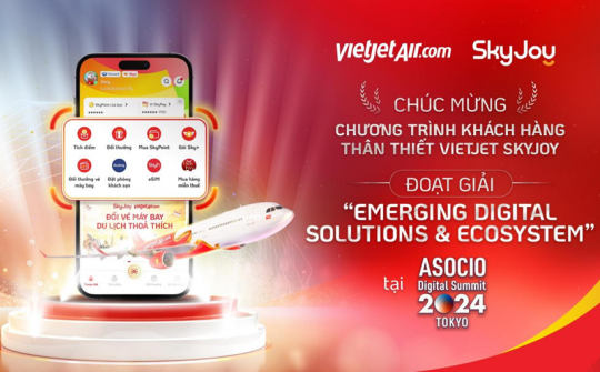 Vietjet SkyJoy được vinh danh tại ASOCIO DX Award 2024, tôn vinh sự đổi mới sáng tạo trong trải nghiệm Hội viên