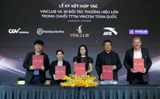 VinClub hợp tác với hơn 30 thương hiệu hàng đầu trong hệ thống TTTM Vincom, mở rộng đặc quyền cho khách hàng thân thiết
