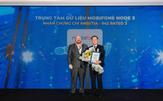 Trung tâm dữ liệu MobiFone Node 3 vinh dự nhận chứng chỉ ANSI/TIA-942 Rated 3