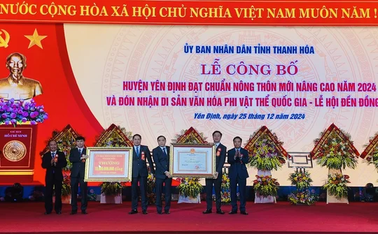 Thanh Hóa: Huyện Yên Định đạt chuẩn nông thôn mới nâng cao năm 2024 và Đón nhận di sản văn hóa phi vật thể quốc gia Lễ hội Đền Đồng Cổ