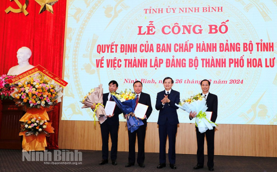 Thành lập Đảng bộ thành phố Hoa Lư: Xây dựng chính quyền vững mạnh, phát triển bền vững