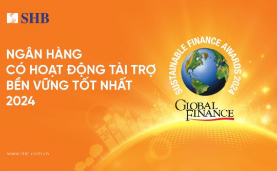 SHB năm thứ hai liên tiếp được vinh danh Ngân hàng có hoạt động Tài trợ Bền vững tốt nhất