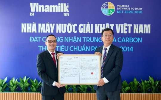Công bố thêm 1 nhà máy đạt trung hòa Carbon, Vinamilk tiến nhanh trên hành trình đến Net Zero