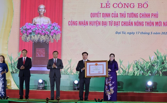 Thái Nguyên: Công bố huyện Đại Từ đạt chuẩn nông thôn mới